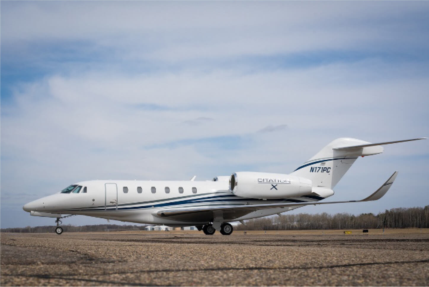 Citation X Model Plain in White Color on an Open Field