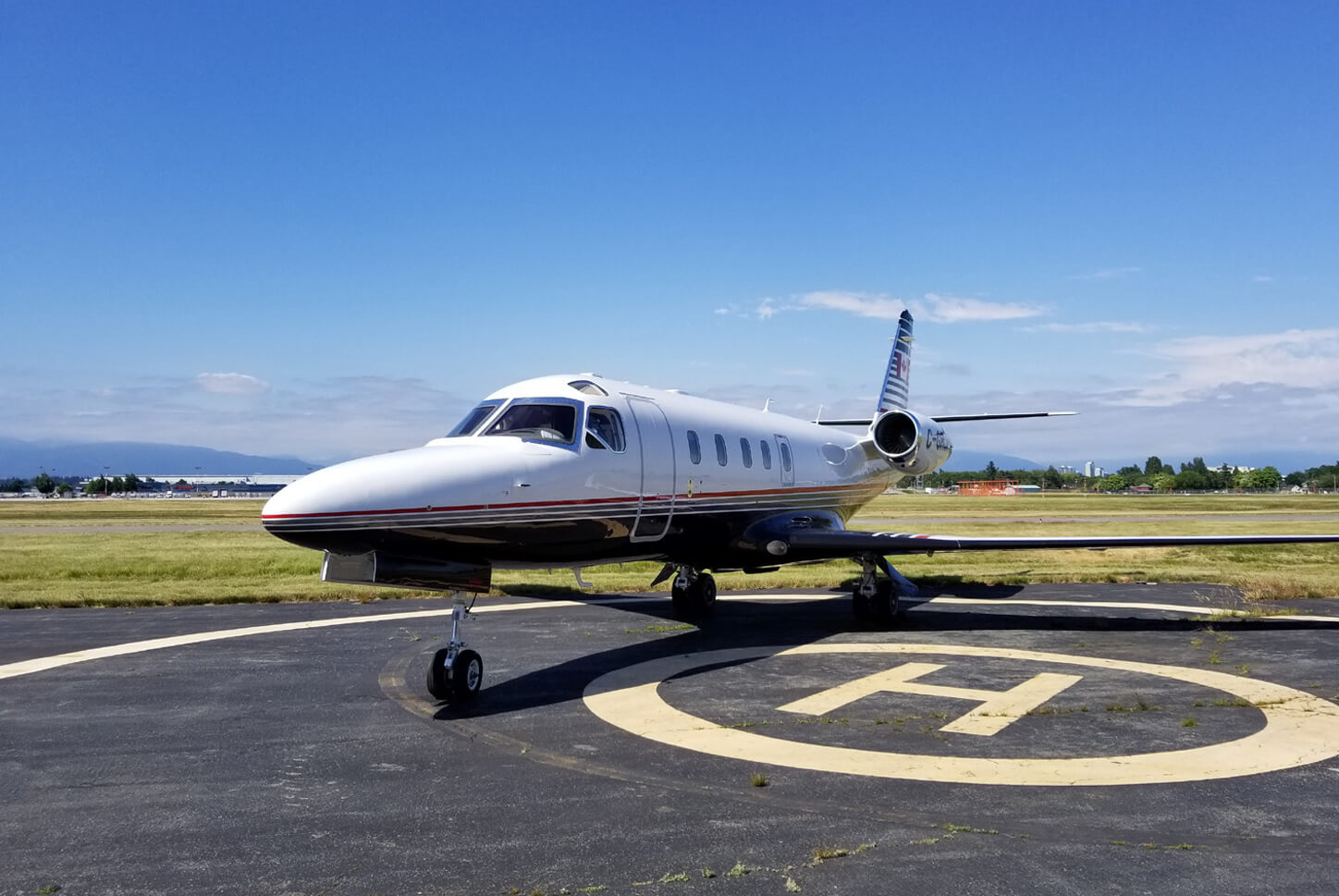 Gulfstream G100 SN080 Model on Helipad Patch