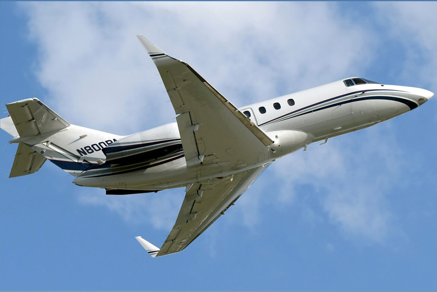 Hawker 800SP SN258162 Model in Air Shot From Ground